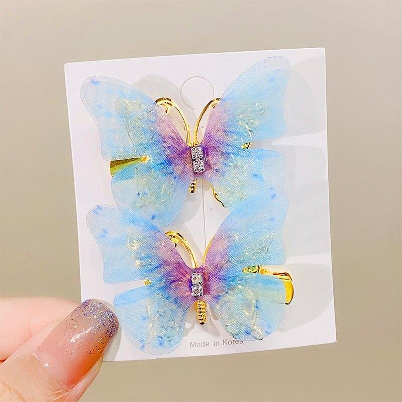 2023 Vintage Kid Butterfly Hairpins Beach Geometric Hair Clips Barrettes Side Clip For Girl Cute Hair Accessories Headdress Gift