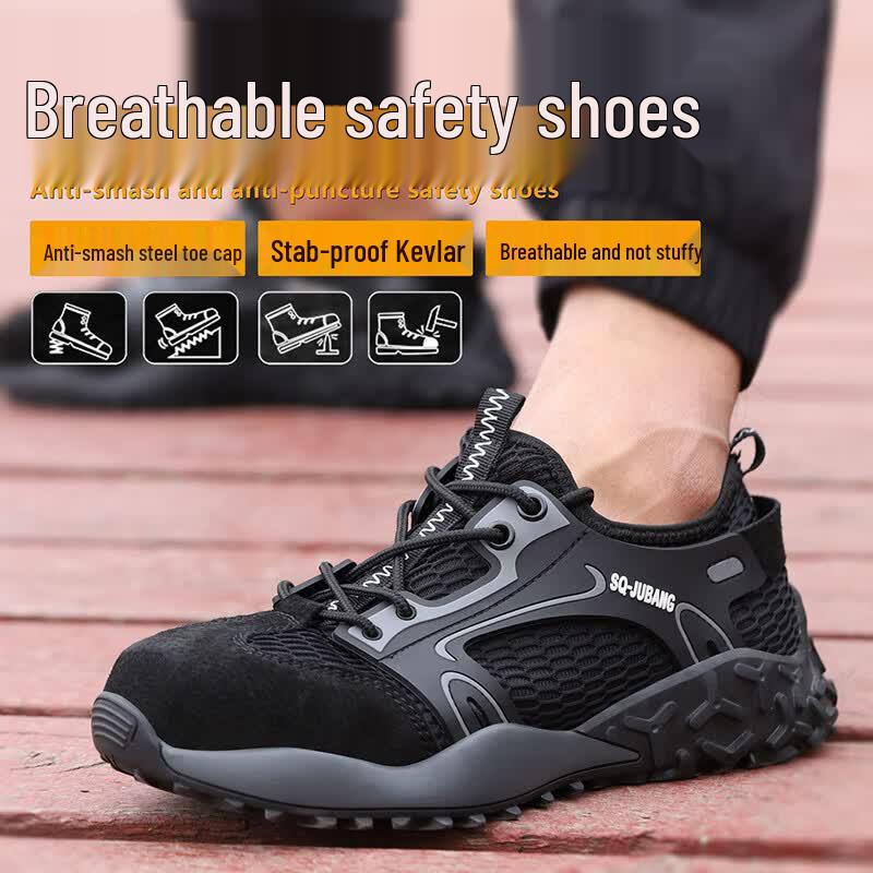 Tenggu Breathable Pigskin Toe Steel Cap Safety Work Shoes 41 EU чёрный