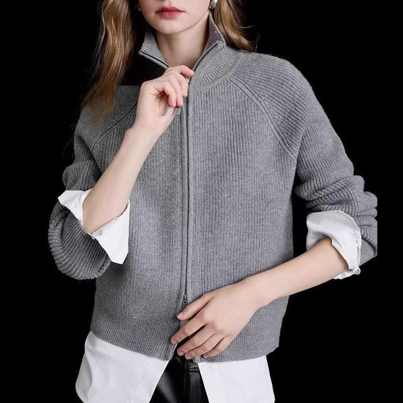 [Easy Care Sweater] Anti-pilling, Autumn and Winter Double Zipper Sweater Cardigan Jacket Women
