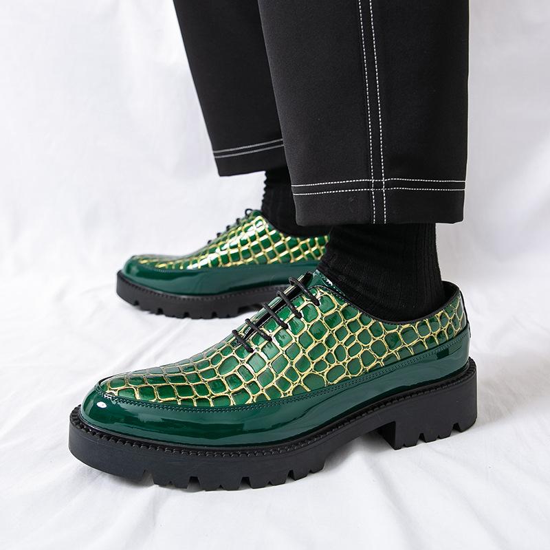 Męskie mokasyny modne sznurowane szpiczaste skórzane buty męskie biznesowe wizytowe casualowe buty handel zagraniczny duży rozmiar buty muffin