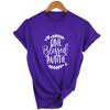 1Pcs Auntie One Blessed Auntie Printed Arrival Funny Casual Short Sleeves Thanksgiving Shirts Family Group
