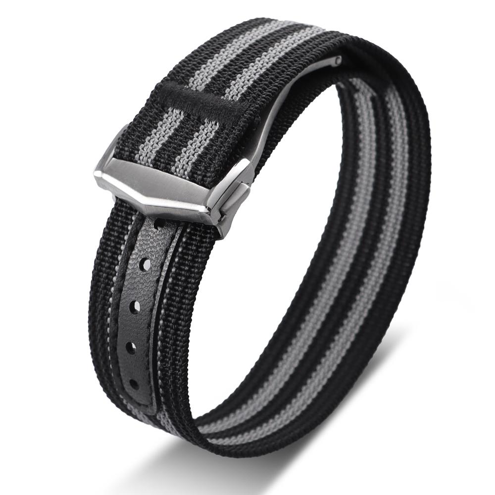 Cinturino in Nylon a Coste per Orologi in Tessuto Balistico 20mm per Braccialetti Sportivi Militari Omega Fibbia Pieghevole Premium