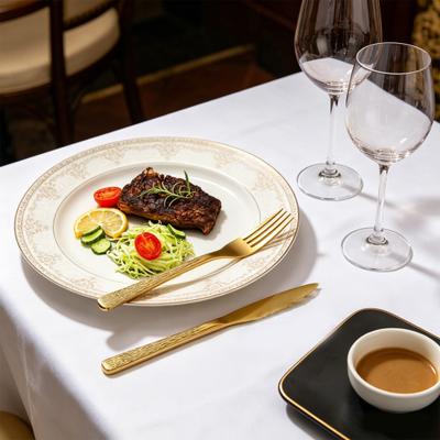 Messer Gabel Löffel Set Edelstahl Besteck Rutschfester Bequemer Griff Steakmesser Dessertlöffel Teegabel für Westliches Essen Spülmaschinenfest