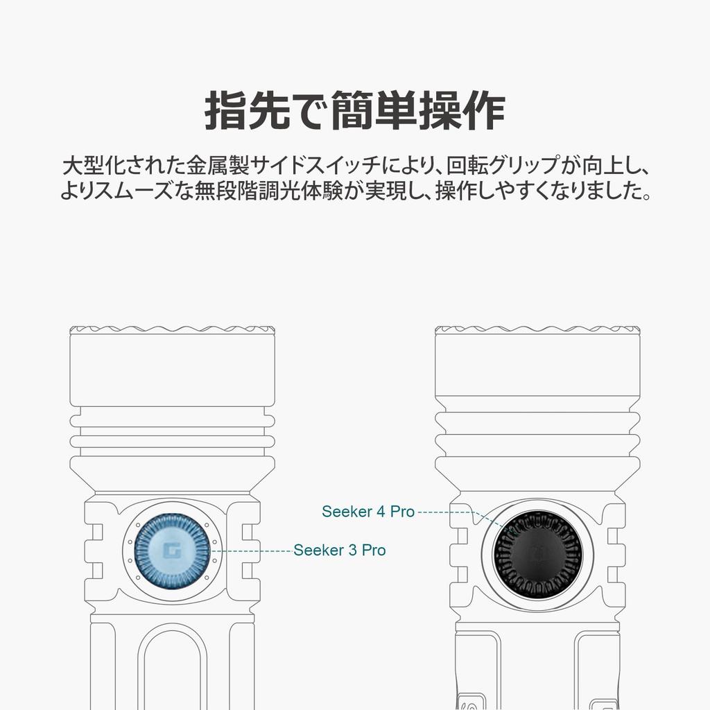 OLIGHT Seeker 4 Pro LED Ultra Bright 4600 Up to 260m Rechargeable Durable IPX8 Battery Level Ideal for Disaster Outdoor Night Power Outage and