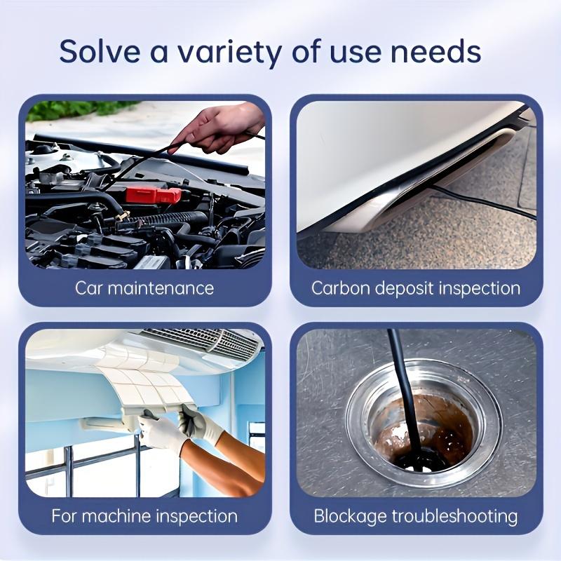 8-milimetrowy endoskop przemysłowy z pojedynczym obiektywem i 4,3-calowym wyświetlaczem IPS LCD, wyposażony w kamerę IP67 do napraw samochodowych i pomocy hydraulicznej.