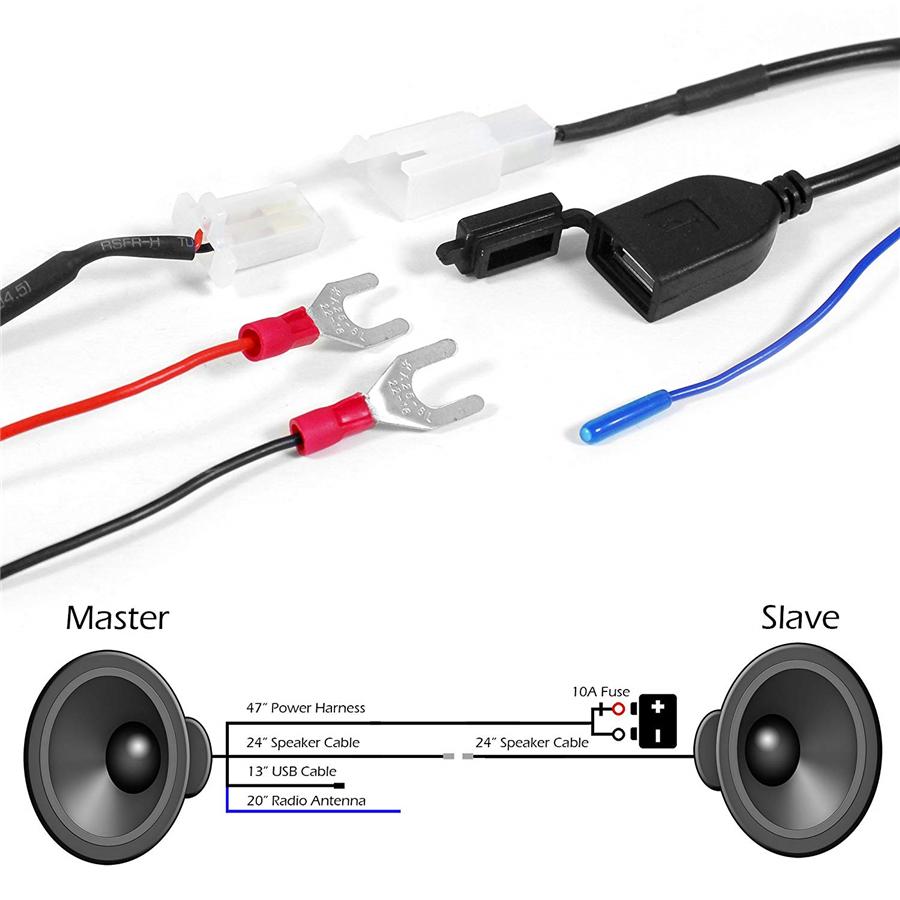 Universal Waterproof Aluminum Waterproof Bluetooth Motorcycle Stereo Speakers Au