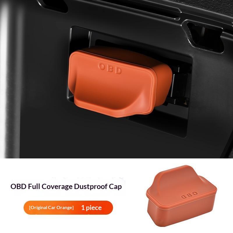 Silicone Car Obd Port Dust Cover Handle Design Obd Port Lock Protector Sleeve Caps Waterproof Dustproof Car Accessories