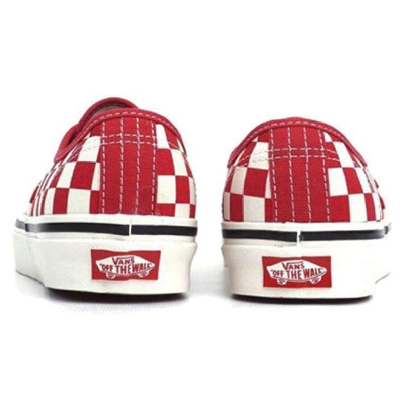 Vans Authentic Anaheim Factory Checkerboard Unisex Low Top Sneakers Red VN0A38ENVL1