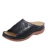 Large size women's shoes summer flowers fish mouth sandals hollow slope heel cool slippers women comfortable