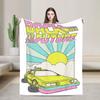 Delorean Back To the Future 80s Style Knitted Blanket Car Time Machine Flannel Throw Blankets Couch Printed Thin Multifunction