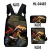 Classic Novelty Cool Koi Carp 3D Print 3pcs/Set Pupil School Bags Laptop Daypack Backpack Inclined Shoulder Bag Pencil Case