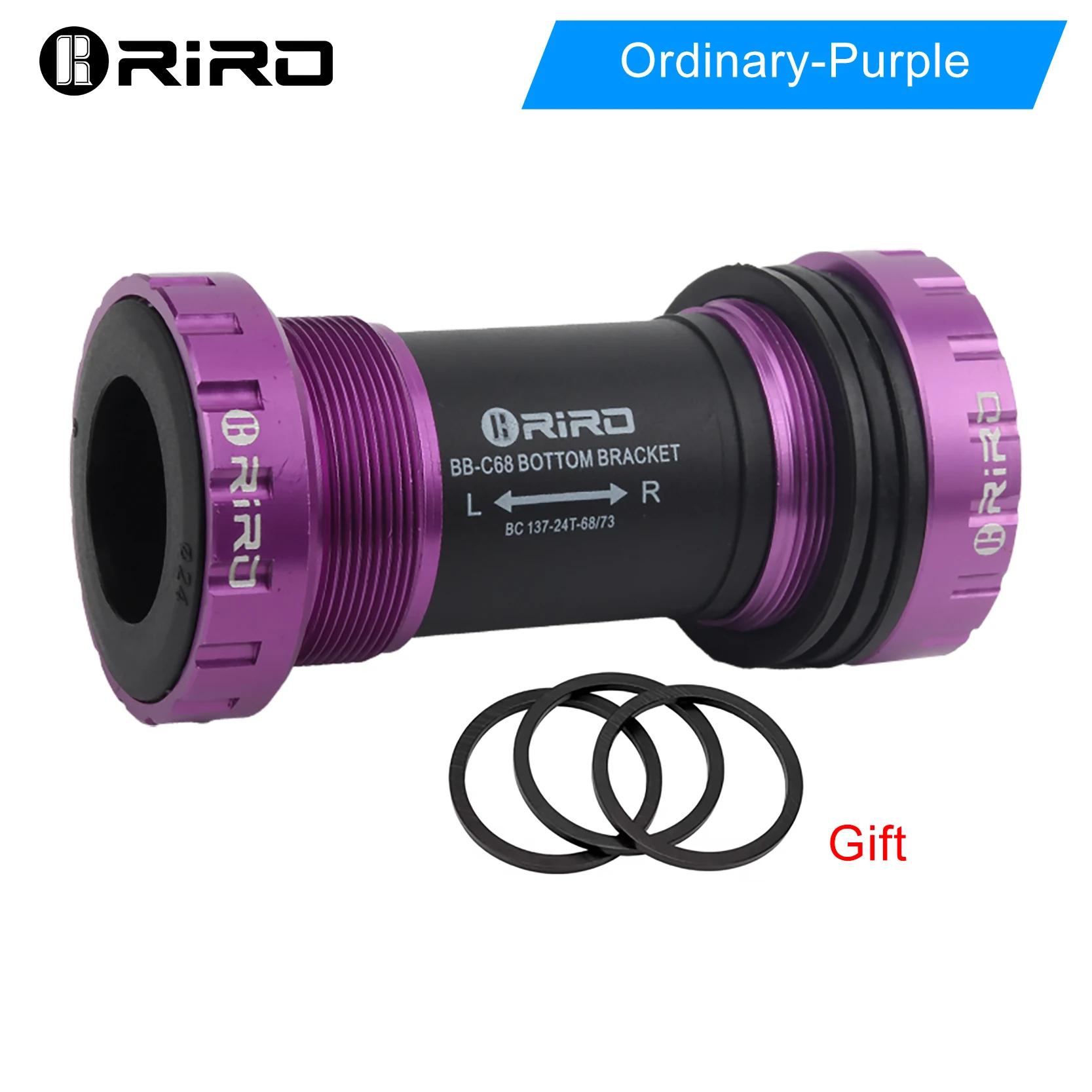 RIRO Bicycle Ceramic Bottom Bracket BB68/BB92 68/73MM Threaded BB MTB Sealed Bearings Road Bike 1.37/24mm Shaft Univesal Parts Ordinary-Purple