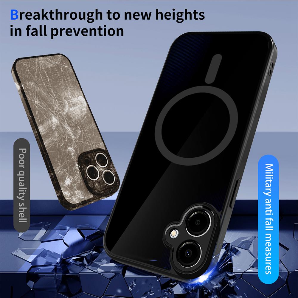 KEYSION Funda Magnética para Teléfono para Samsung A07 A06 A05 Silicona+PC Mate Translúcida Transparente Funda a Prueba de Golpes para Galaxy A05 A06 A07