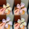 Korean Style Pearl Bow Mesh Hair Clips for Girls