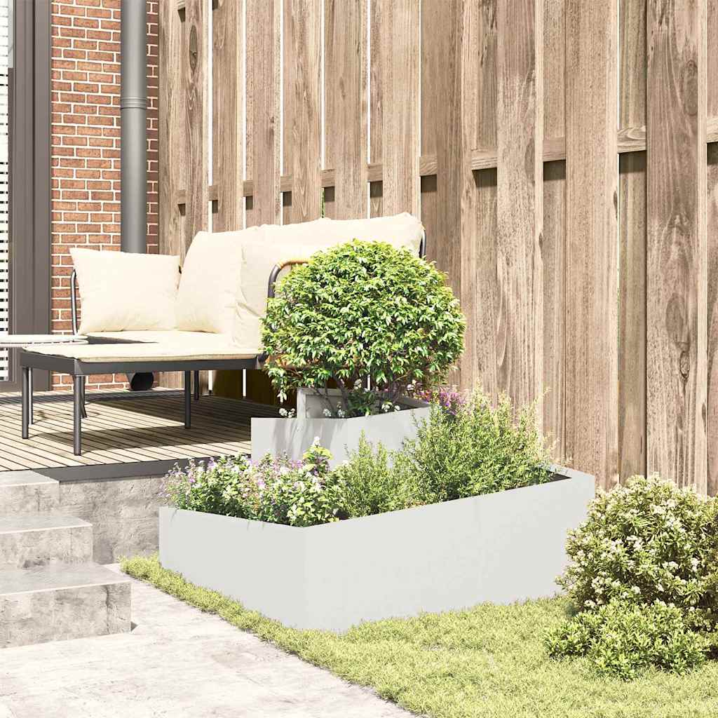 Garden Planter White 80 X 80 X 50 Cm Cold Rolled Steel