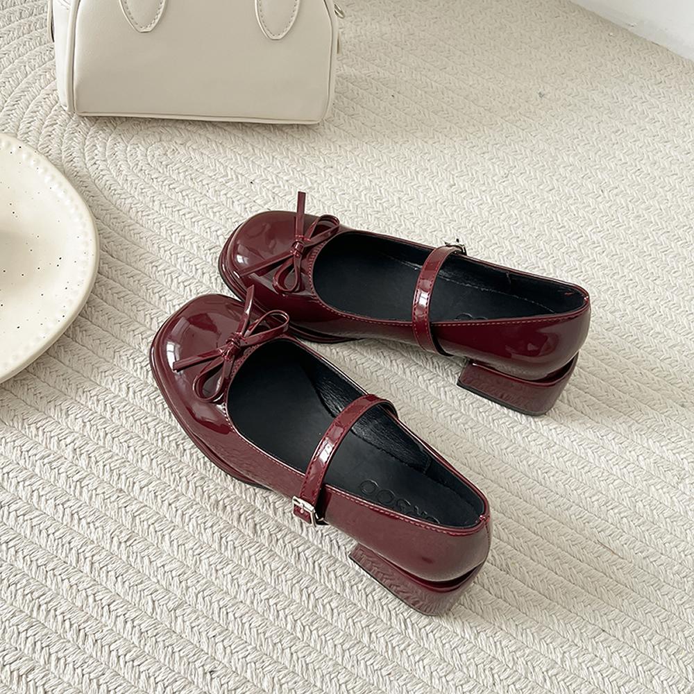 

2025 Spring Autumn Women Mary Jane Shoes Fashion Butterfly-knot Shoes Casual Low Heel Dress Street Style Shoes 35 червоний