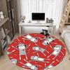 1pc Monkey Red Office Round Area Rug, Indoor Mat Suitable For Office, Under Office Chairs Bedroom Living Room Home Decor, Room Deco