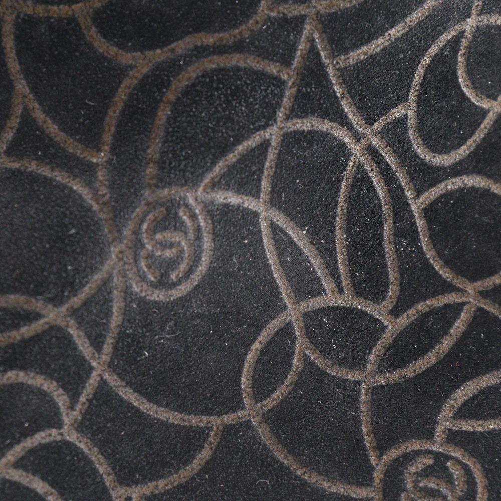 CHANEL Camelia Tote Bag ChainShoulder black Suede Women Used