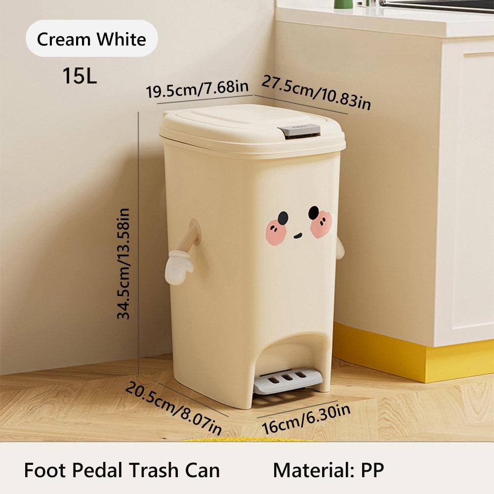 with Lid Trash Can 8/10/15/20L Waste Bin Waterproof Refuse Bin Kitchen