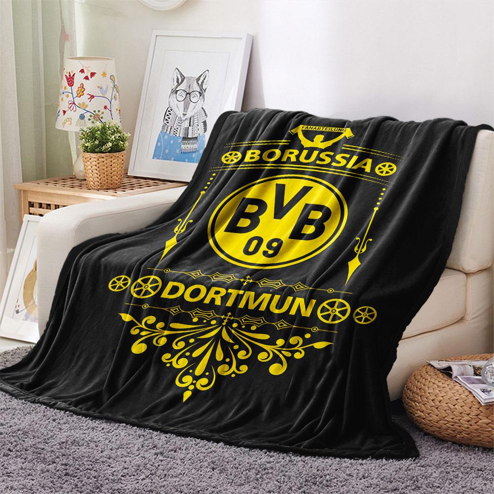 1PC Borussia Patterned Flannel Blanket Suitable For All Seasons for Home Decor Warmth and Comfort Gifts Holiday Present