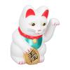 10 Zoll Winkende Glückskatze Niedliche Glückskatzenstatue Dekoration für Zuhause Schreibtisch Weiß