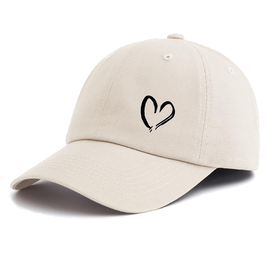 1pc Heart Print Baseball Cap for AdultsMinimalist Retro Style Casual Soft Adjustable Dad HatPerfect As Gift
