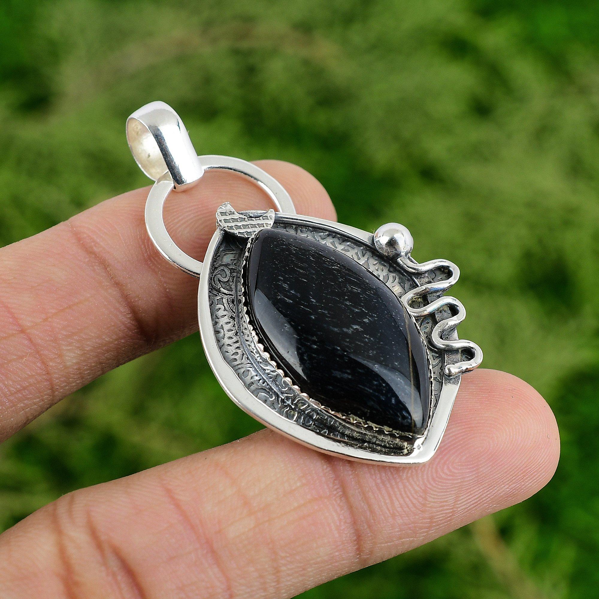 

Marquise Nellite Gemstone Daughter Anniversary Bezel Pendant Jewelry 925 Silver