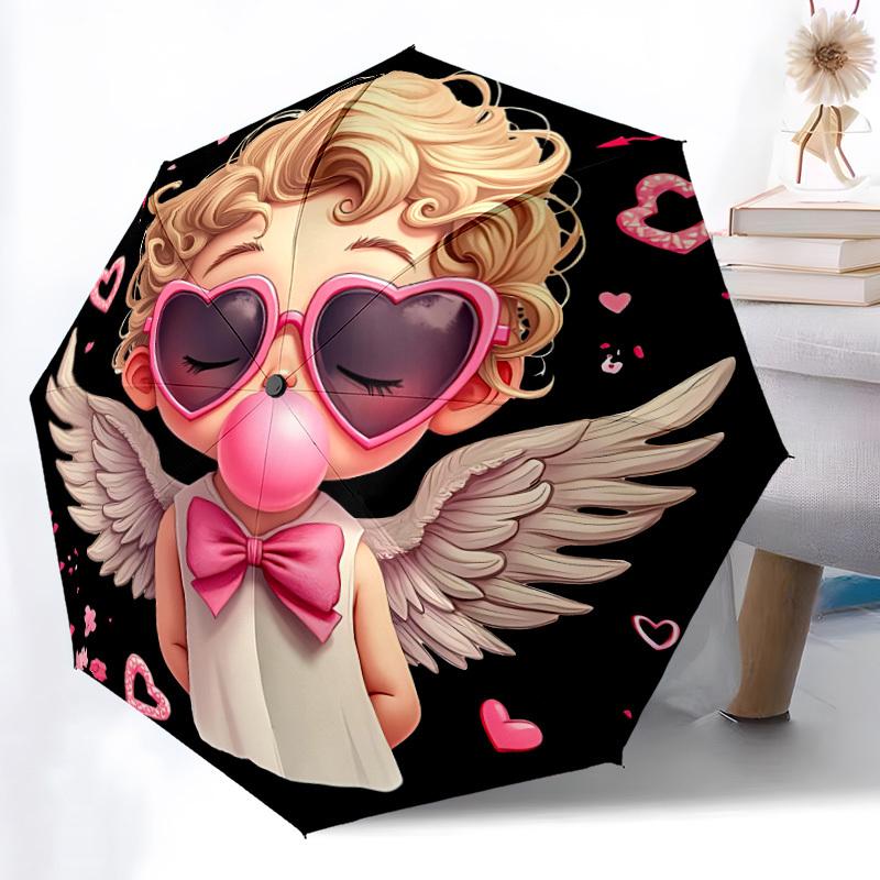 1pc Angel Wings Automatic Open/close Umbrella, 8-Rib Sturdy Structure, Auto Folding/Opening, Portable Travel Umbrella for Women,215