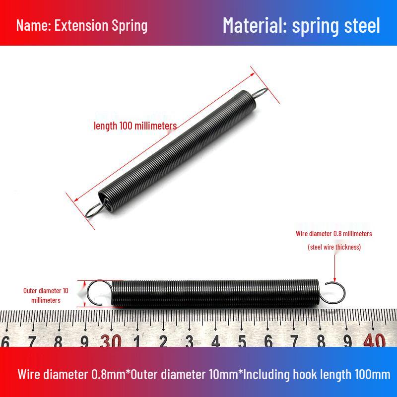 0.8mm Yellow Extension Spring with Hooks - Stapler Rebound Force 