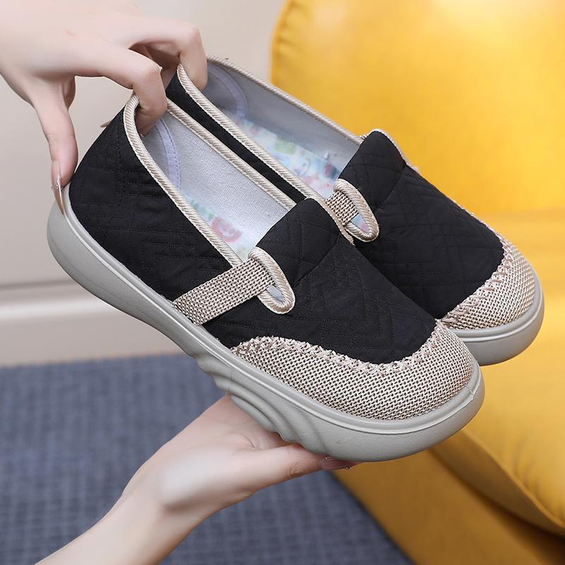 Fashion 2025 Hot Style Old Beijing Cloth Shoes for Women Lightweight Comfortable Thick-soled Anti-slip Lazy's Casual Shoe