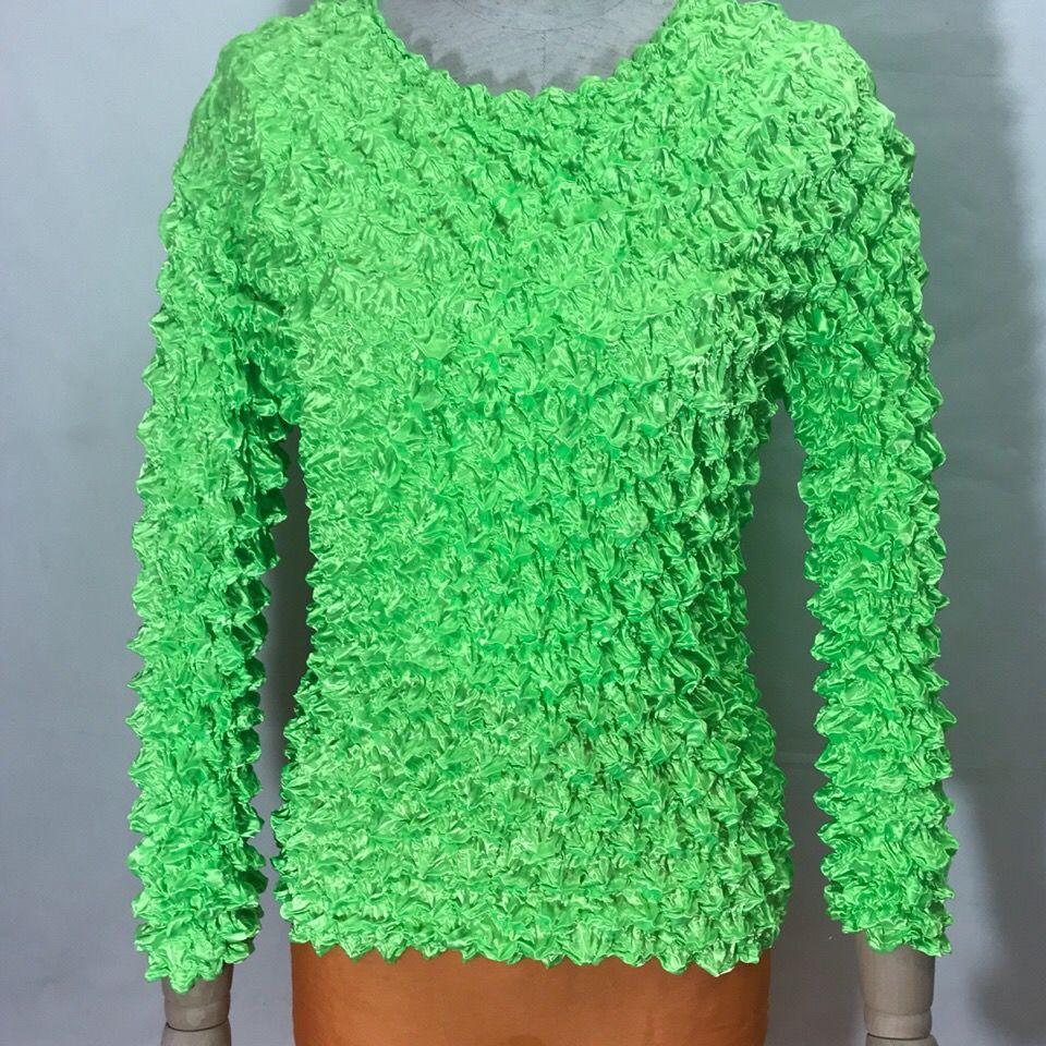 

Плиссированная рубашка с ананасом, модная рубашка с пузырьками, универсальная волшебная рубашка с длинным рукавом, большая женская одежда One size