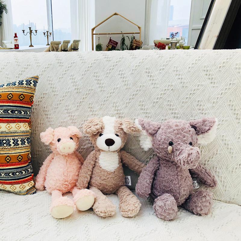 Cute Teddy Bear Elephant Doll Plush Toy Little White Rabbit Dog Piggy Doll For Girls To Sleep With