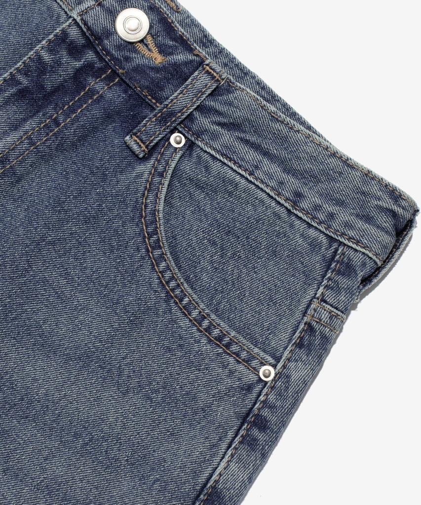 Road Road Maxi Denim Cutoff A-Line Long Skirt (Medium Blue)