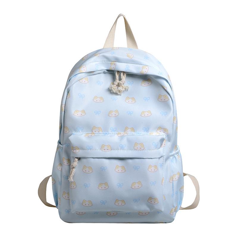 Cartoon Cute Small Fresh Backpack Simple Printing Casual Student Schoolbag Large Capacity Travel Tide Backpack