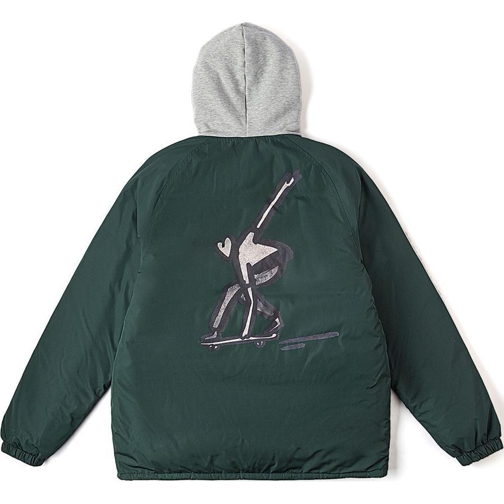 Vans Logo Single Button Fashion Long Sleeve Down Jacket Unisex Outerwear Green VN000KDP2LN1XXL