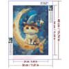 5d DIY Diamond Painting Cross Stitch Cartoon Animal Moon Cat Diamond Embroidery Mosaic Full Round Drill Home Decor