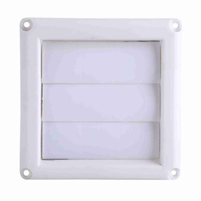 1 griglia di ventilazione in plastica per condotto a parete con 3 alette, con rete, nuova, 15*15 cm