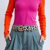 Unique Waist Belt Leopard Print Chain for Cowboy Cowgirl Stylish Hot Buckle Retro Hot Buckle Waist Chain Belt