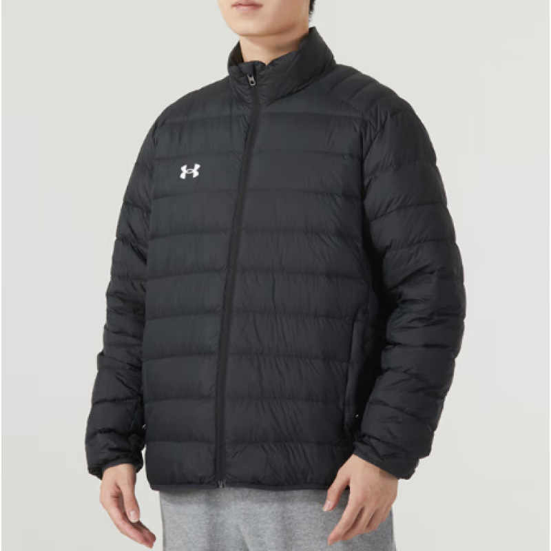 Under Armour Solid Color Stand Collar Windproof Warm Training Quick-Dry Drawstring Long Pants Casual Sports Suit Unisex Suit 23600804-001+21500737-001