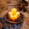 Rustic Round Wooden Serving Tray - Perfect for Kitchen Countertops, Home Decor & Coffee Table Centerpieces