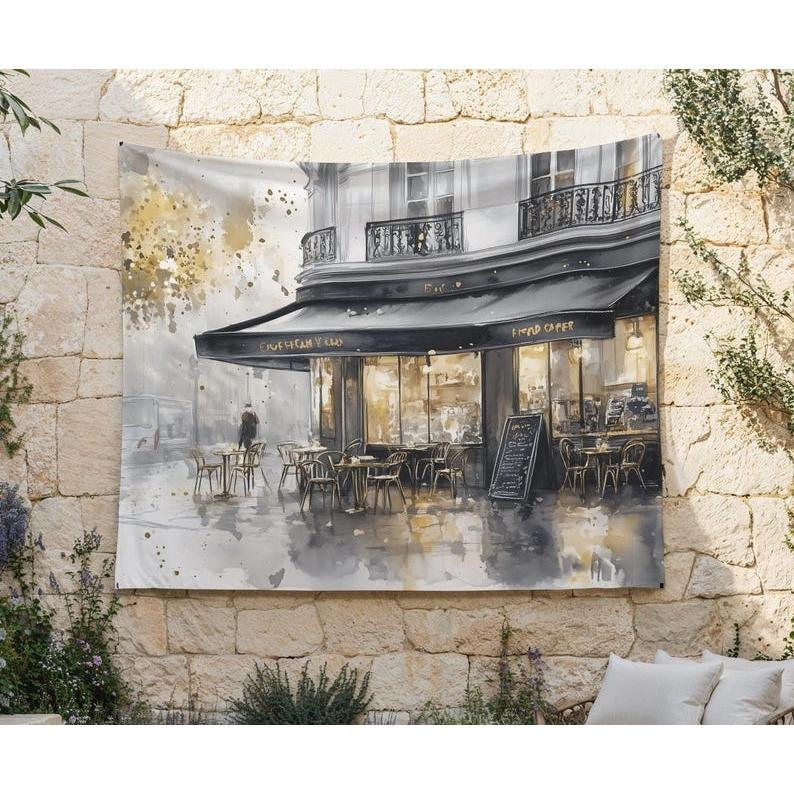 Parisian Café tapestry 75x100 чёрный