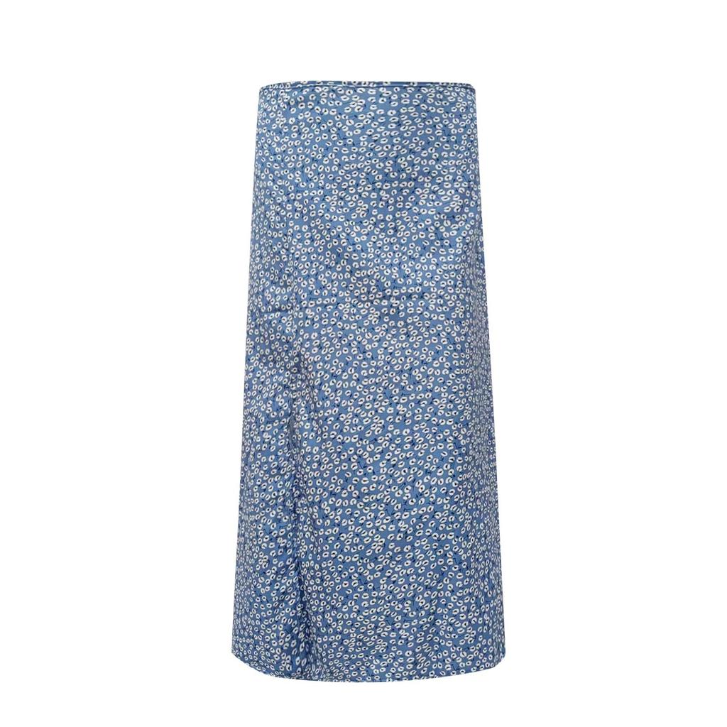 Women's Fashion Casual Beach Zipper Split A-line Bag Hip Mid-waist Long Skirt