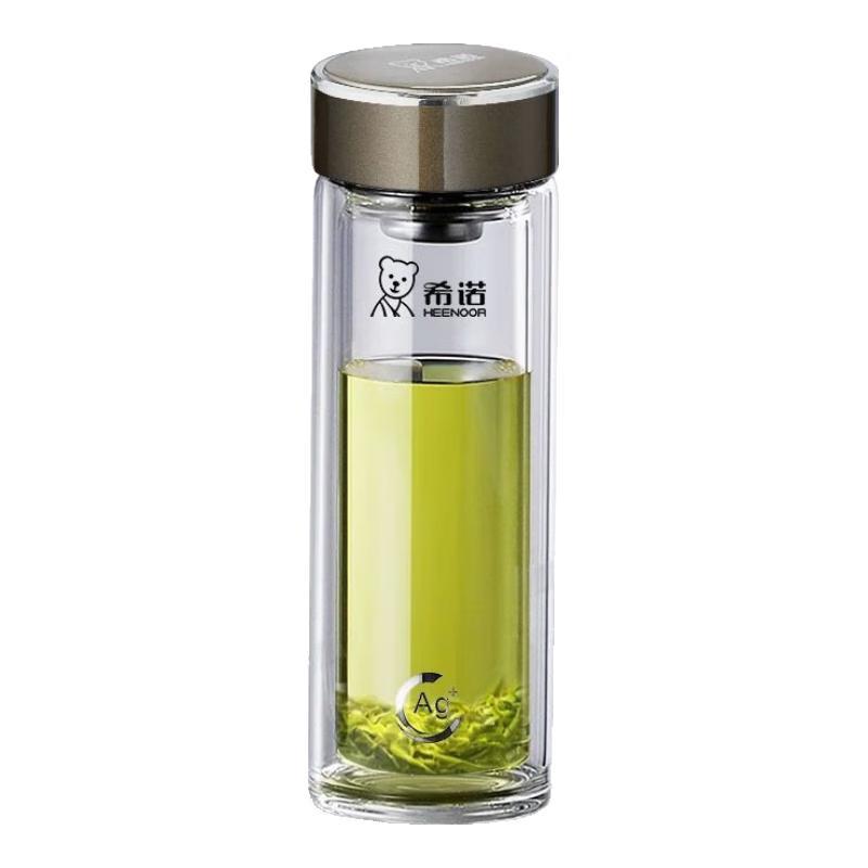 Heenoor Double-Wall Borosilicate Glass Tea Infuser Bottle