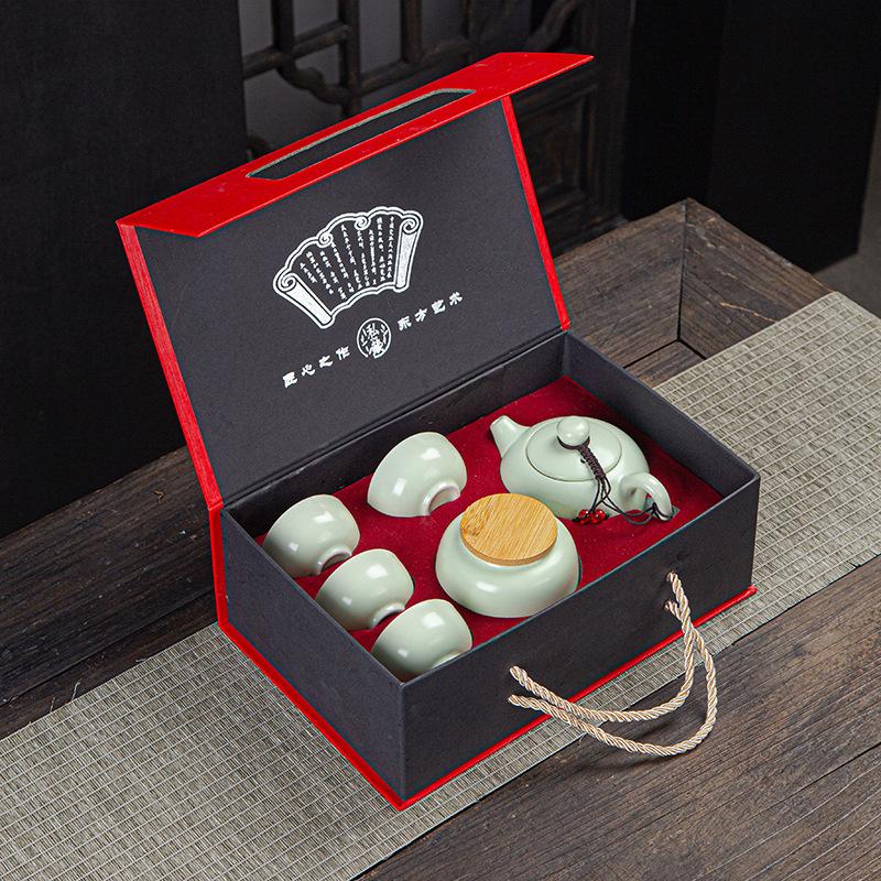 Travel tea set Kuaike cup portable outdoor tea cup one pot three cups teapot souvenir light luxury gift