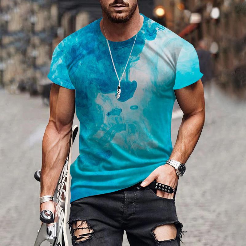 European and American Cross-border Summer Men's T-shirt 3D Digital Printing Short Sleeve LiExpress