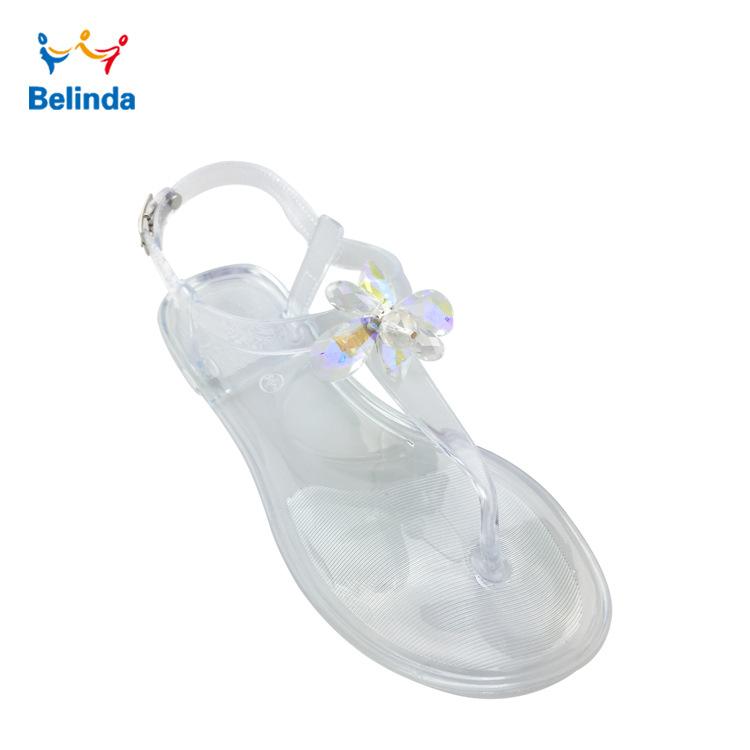 Sommer PVC Mehrfarbig Strasssteine Jelly Sandalen Strandschuhe Damen