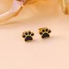 Niche Cute Non-Fading Cat Paw Titanium Steel Stud Earrings for Women