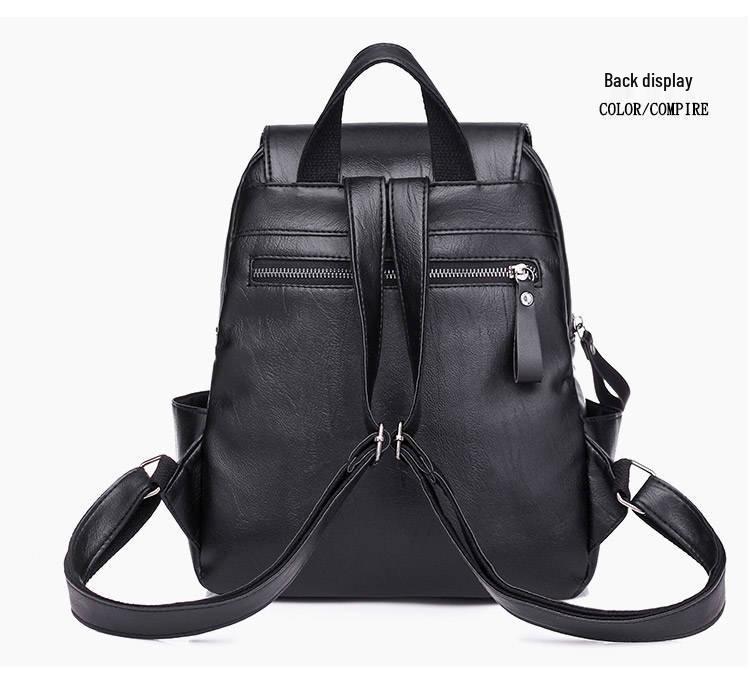 Versatile Women's PU Leather Backpack - Customizable Labels & School Bag