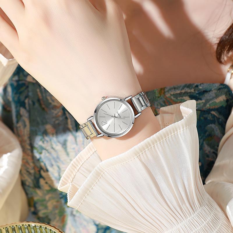 Luxury Watch for Women Simple Round Dial Stainless Fashion Gold Bracelet Quartz Wristwatch Students Ladies Watches 