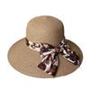 Straw hat women's summer new bow streamer sun hat fashion big edge UV protection beach hat